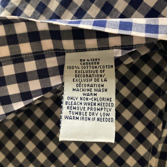 Ralph Lauren mens LG blue and white check button down shirt casual preppy - Picture 11 of 11